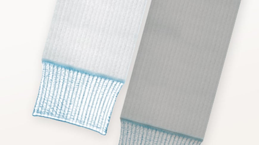 et nærbilde av en AQUACEL® sårbandasje