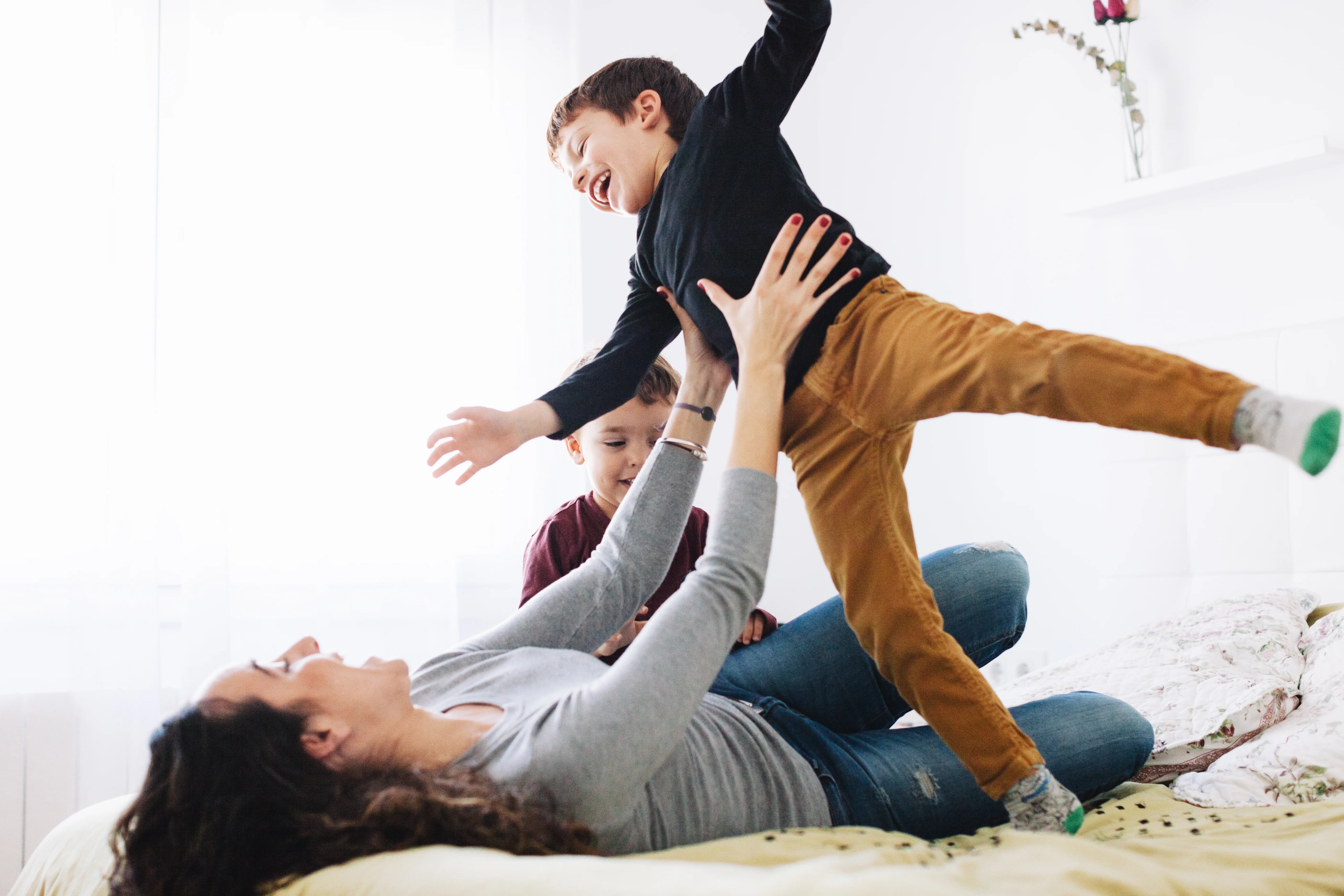 a man holding a woman