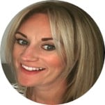 a close-up of a woman smiling