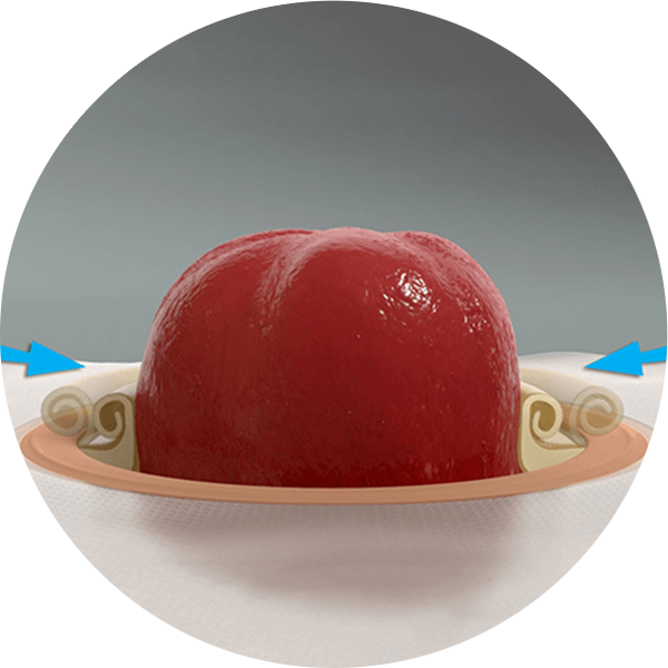 皿の上の赤いボール